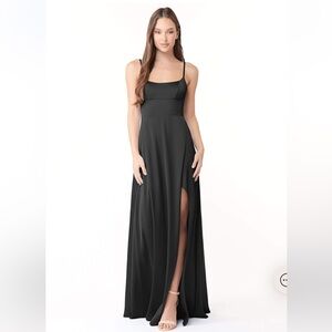 Azazie Satin Black Gown